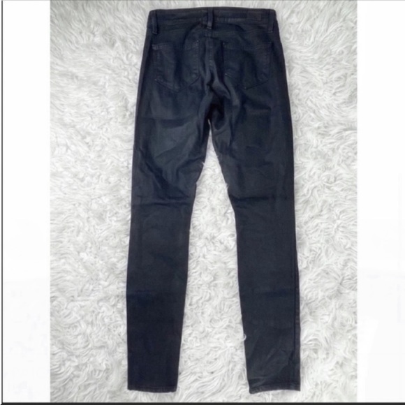 {SOLD} PAIGE Verdugo Ultra Skinny Black Shiny Jeans Size 25 - Picture 7 of 8